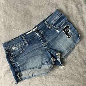 Abercrombie midrise blue jean shorts 27”